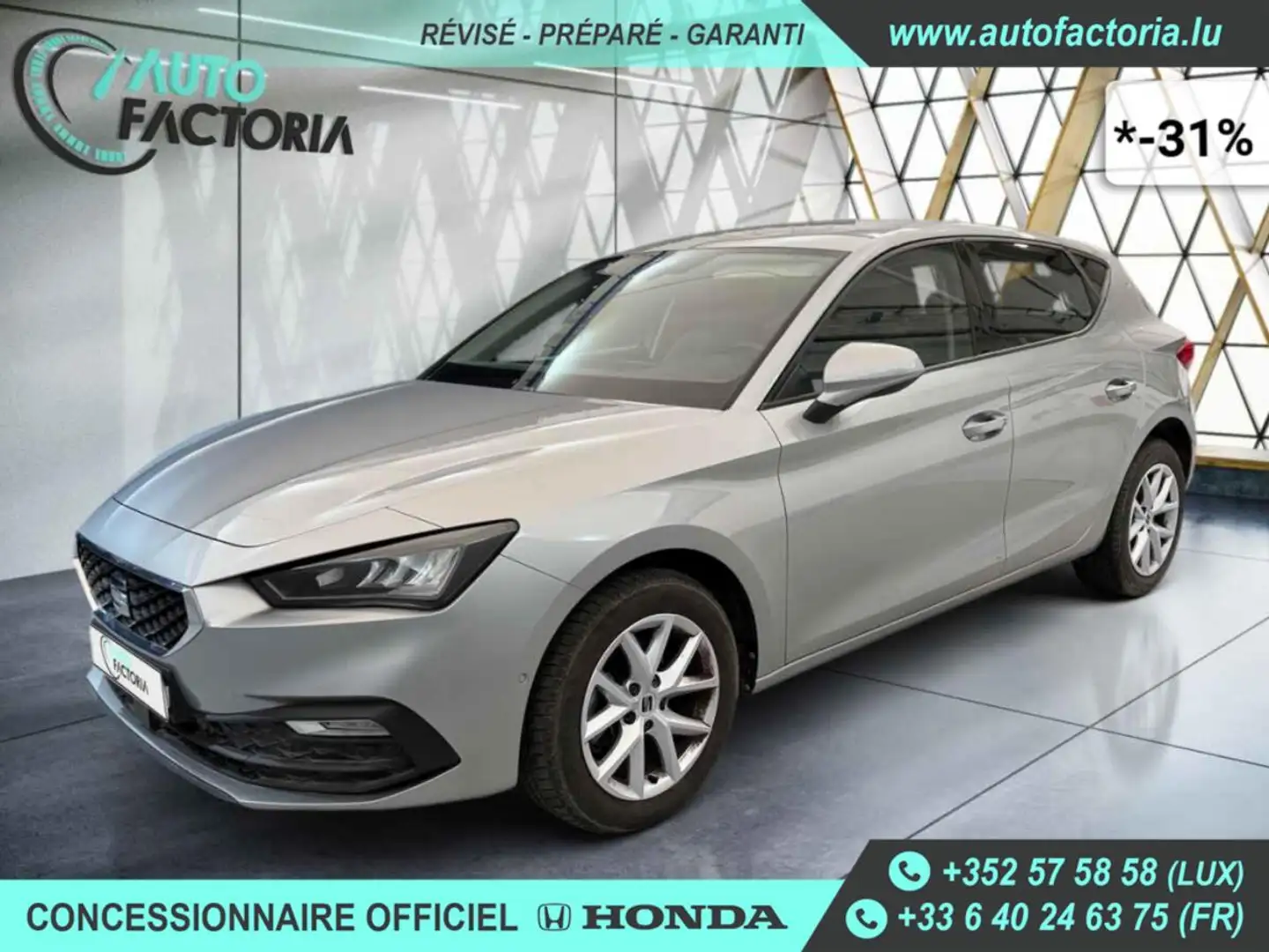 SEAT Leon -31% 2.0 TDI 150 BVA +MIRRORLINK+CAM+LED+Options Silver - 1