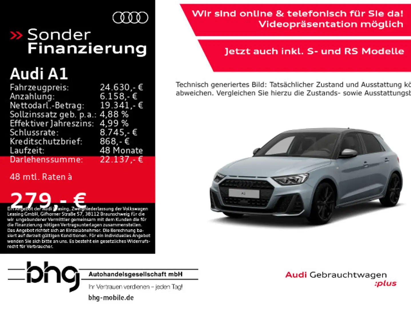 Audi A1 30 TFSI Sportback S line Grau - 1