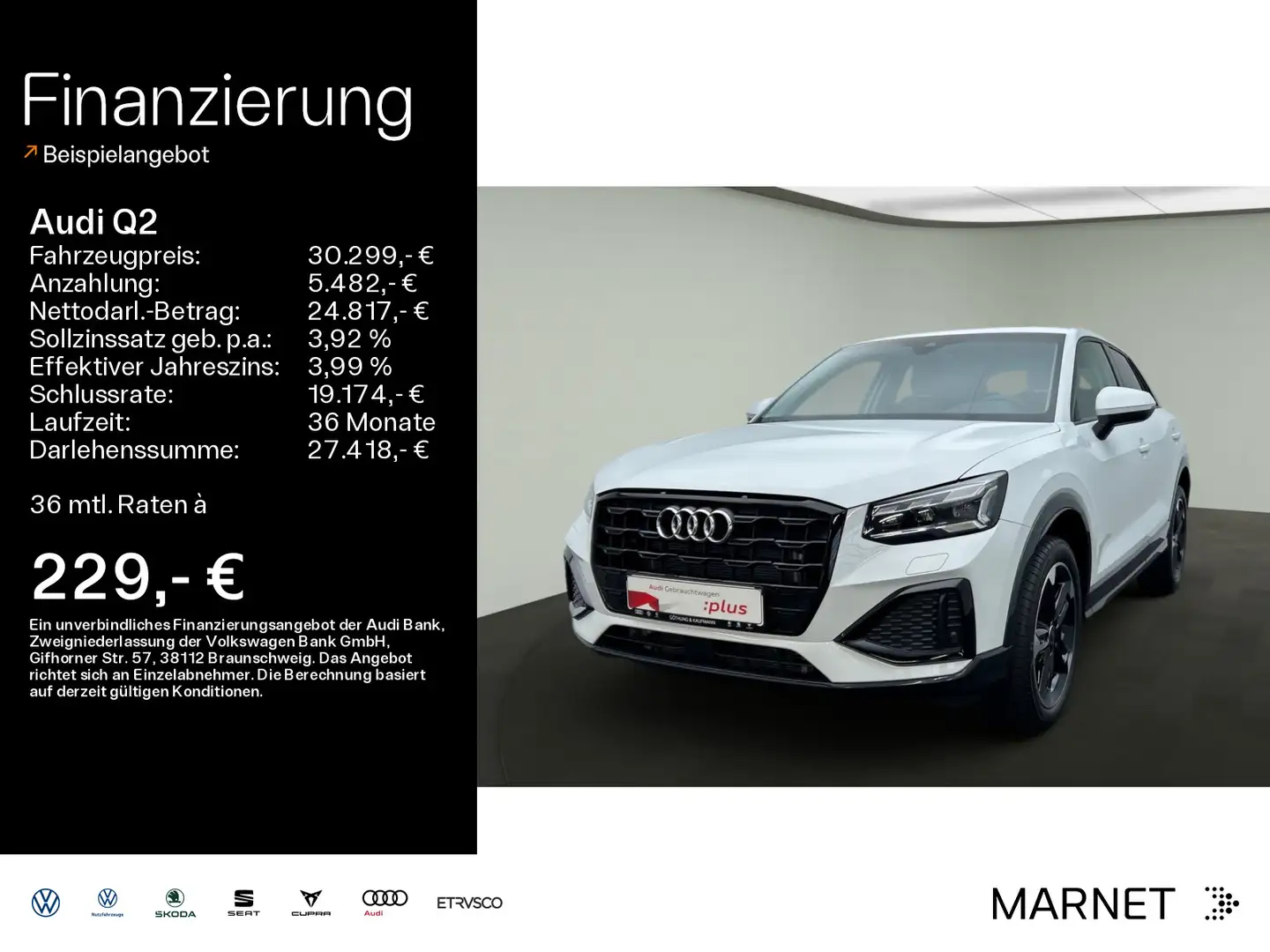 Audi Q2 Advanced 30 TDI*Matrix*Alu*AHK*PDC*Audi Conne Wit - 1