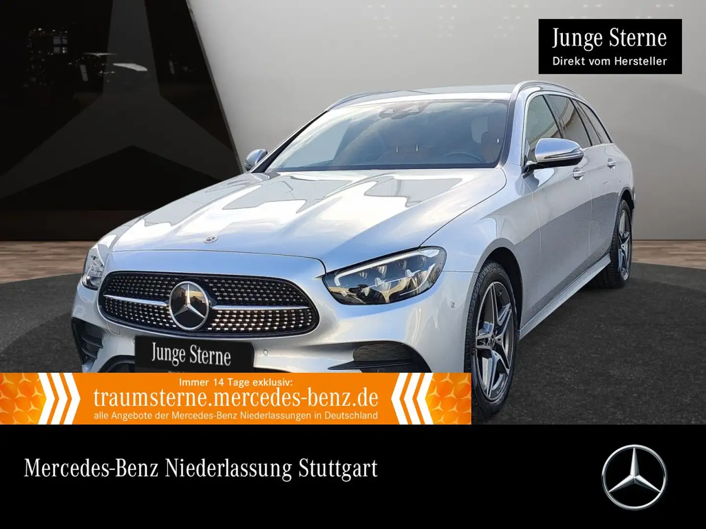 Mercedes-Benz E 300 de T 4M AMG+AHK+LED+FAHRASS+BURMESTER+KAMERA Silber - 1