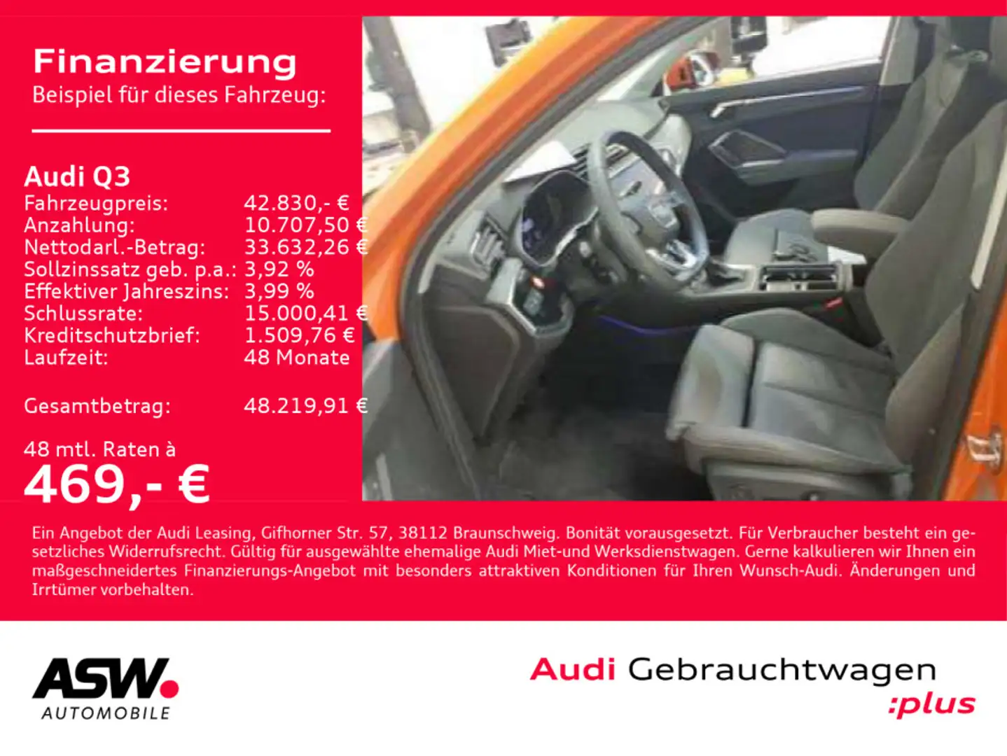 Audi Q3 SUV S line 35TFSI Stronic NAVI MATRIX ACC AHK Orange - 1