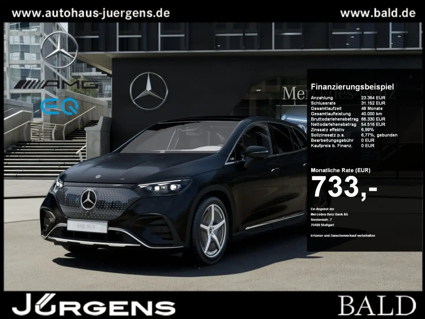 Mercedes-Benz EQE SUV EQE 500 4M SUV AMG-Sport/Hyper/Pano/AHK/Memo/20" Schwarz - 1