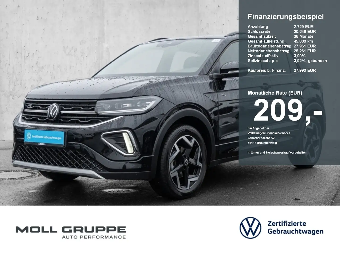 Volkswagen T-Cross 1.5 TSI DSG R-Line Schwarz - 1