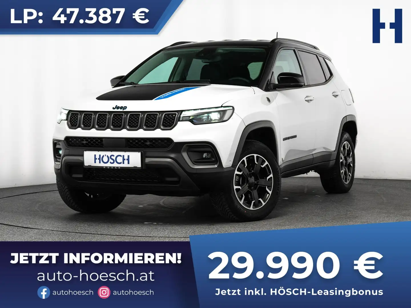 Jeep Compass Trailhawk 4xe 240 LEDER MEGAPREIS ++ Weiß - 1