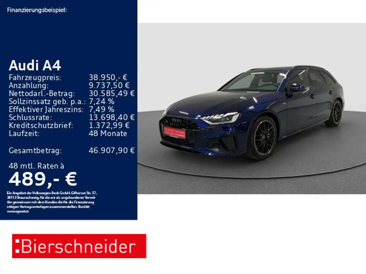 Audi A4 Av 40 TFSI qu 2x S-Line Black AHK MATRIX PANO