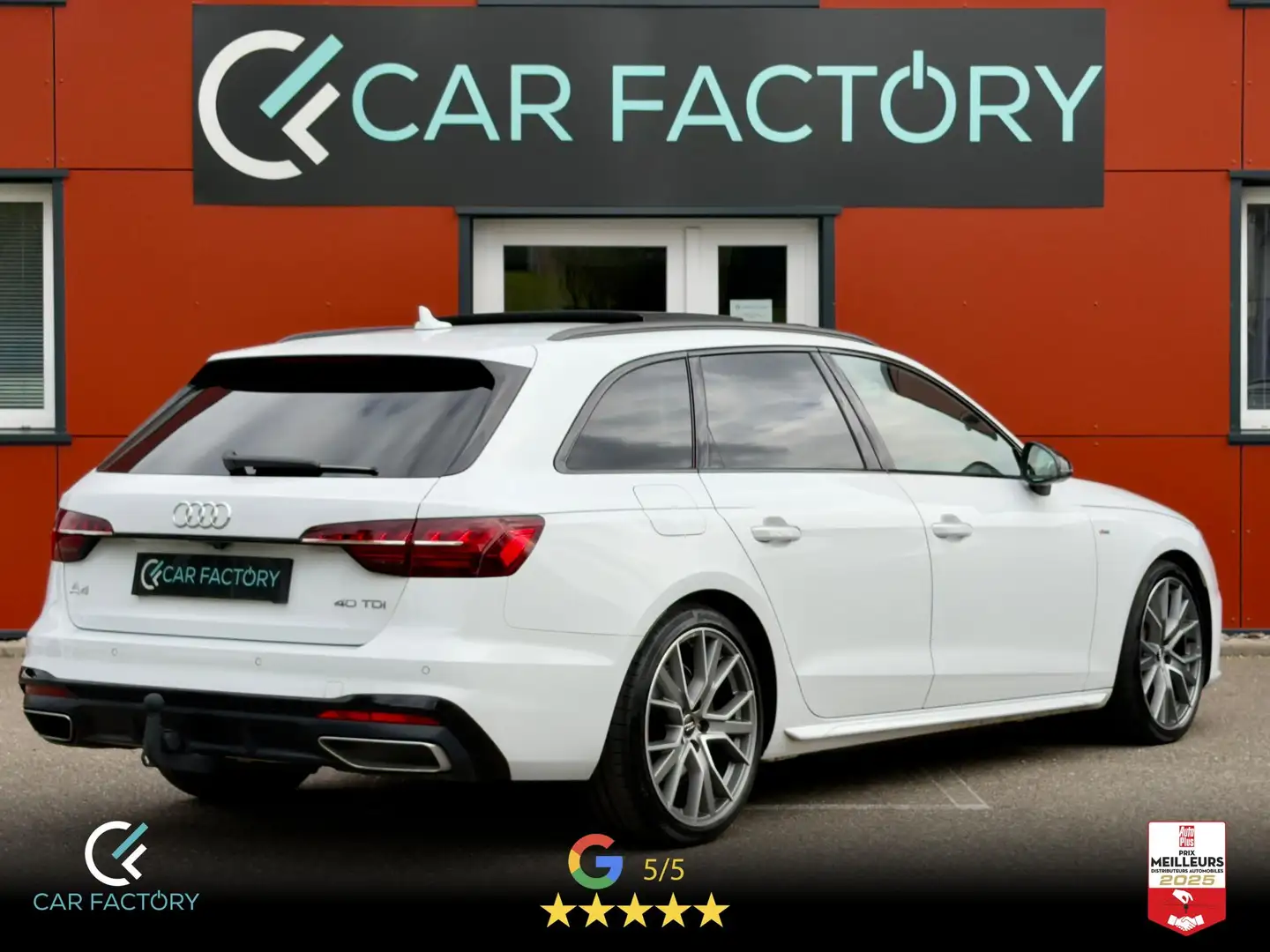 Audi A4 S-Line 40 TDI 190 1ère Main Toit Virtual Attelage Carplay Gps Caméra Garantie 1an Blanc - 2