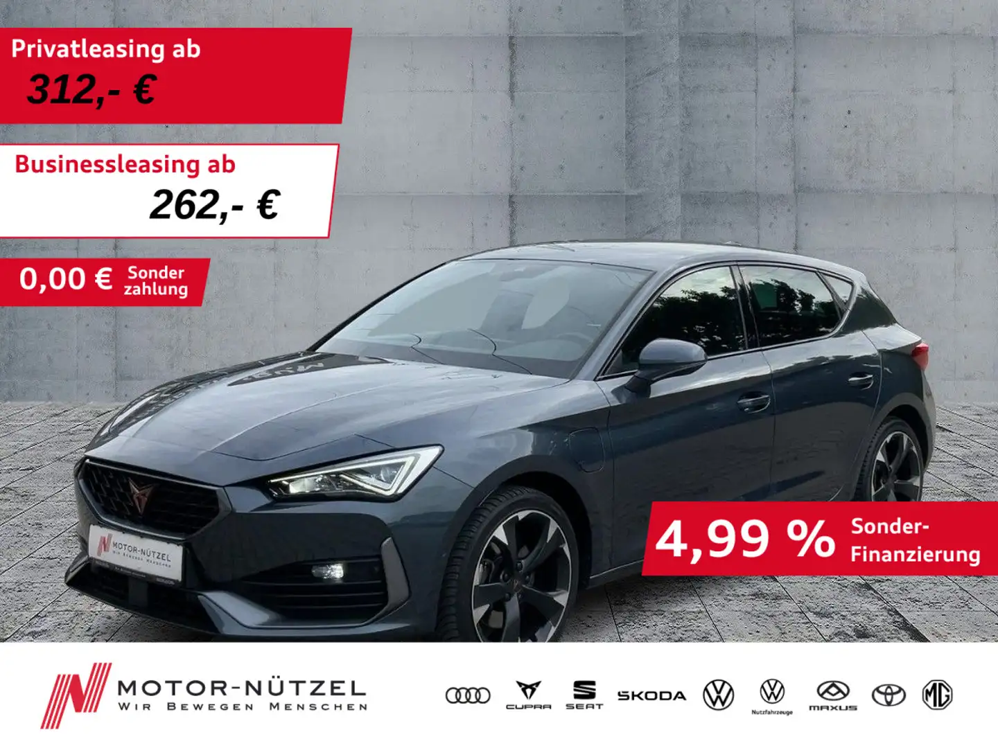 CUPRA Leon 1.4 TSI e-Hybrid LED+NAVI+GRA+DAB+APP+18Z. Gris - 1