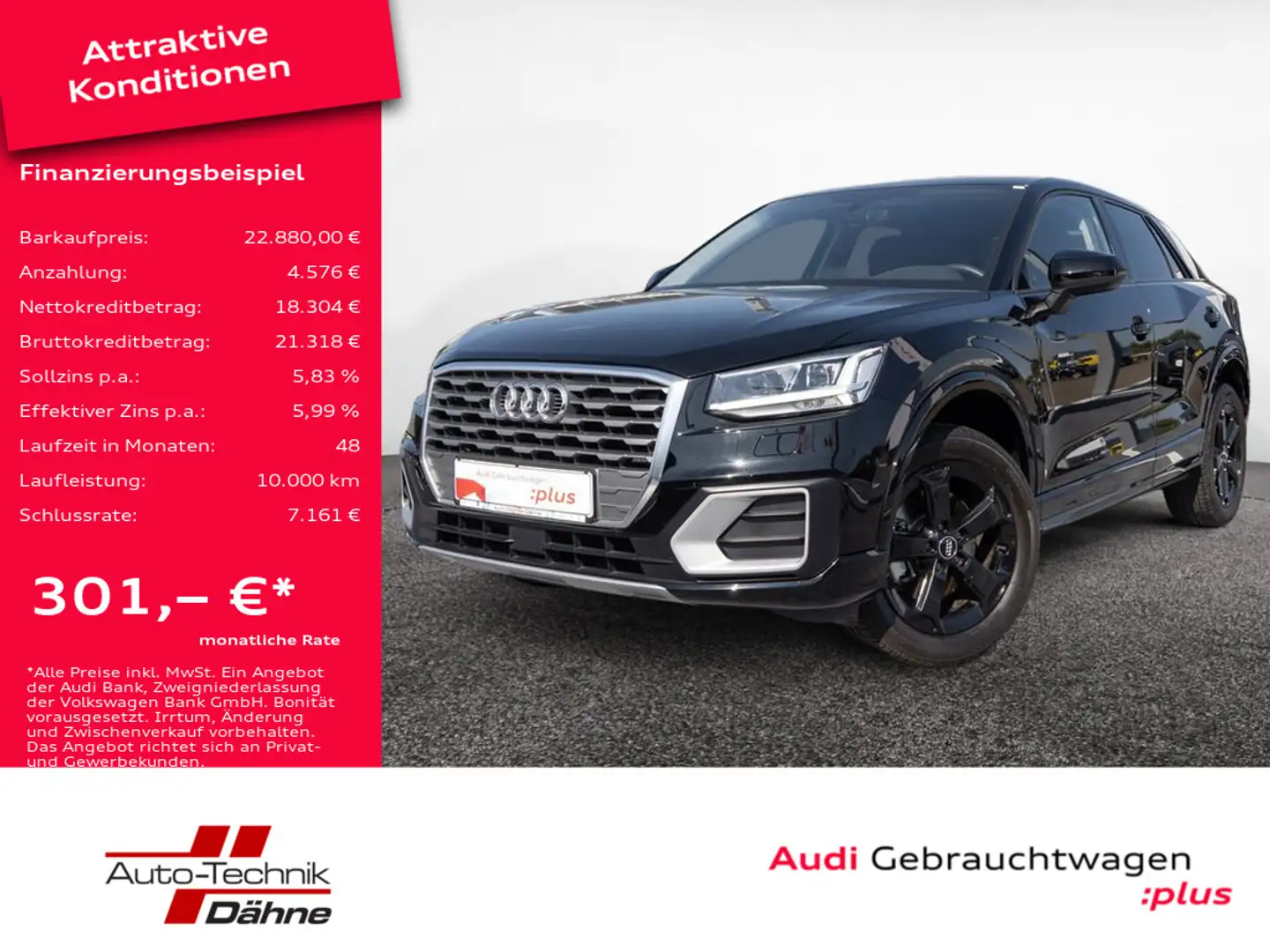 Audi Q2 1.0 FSI sport ultra KLIMA PDC SHZ NAVI LED Schwarz - 1