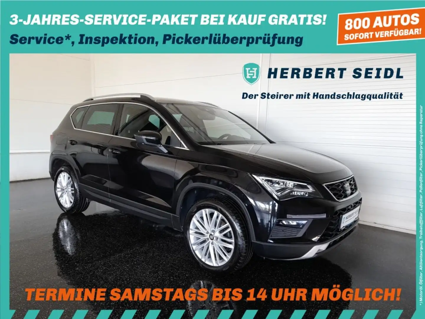 SEAT Ateca XCELLENCE 4x4 2,0 TDI DSG *18 ZOLL / VOLL-LED / NAVI / 360°KAMERA / TEMPOMAT / SHZG / BEATS* Schwarz - 1