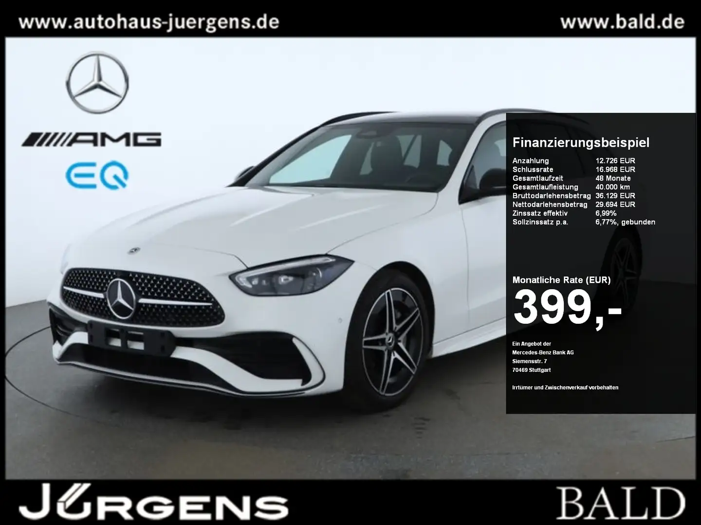 Mercedes-Benz C 300 T AMG/Digital/Pano/360/Memo/Easy/Night/18 Beyaz - 1