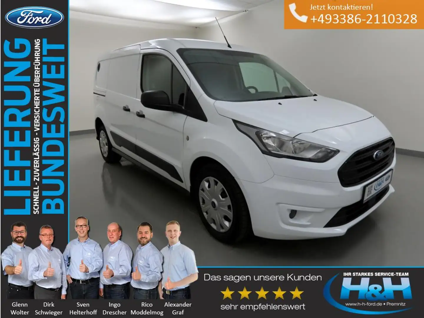 Ford Transit Connect 1.5 Trend 240 L2 AHK+Klima+DAB White - 1