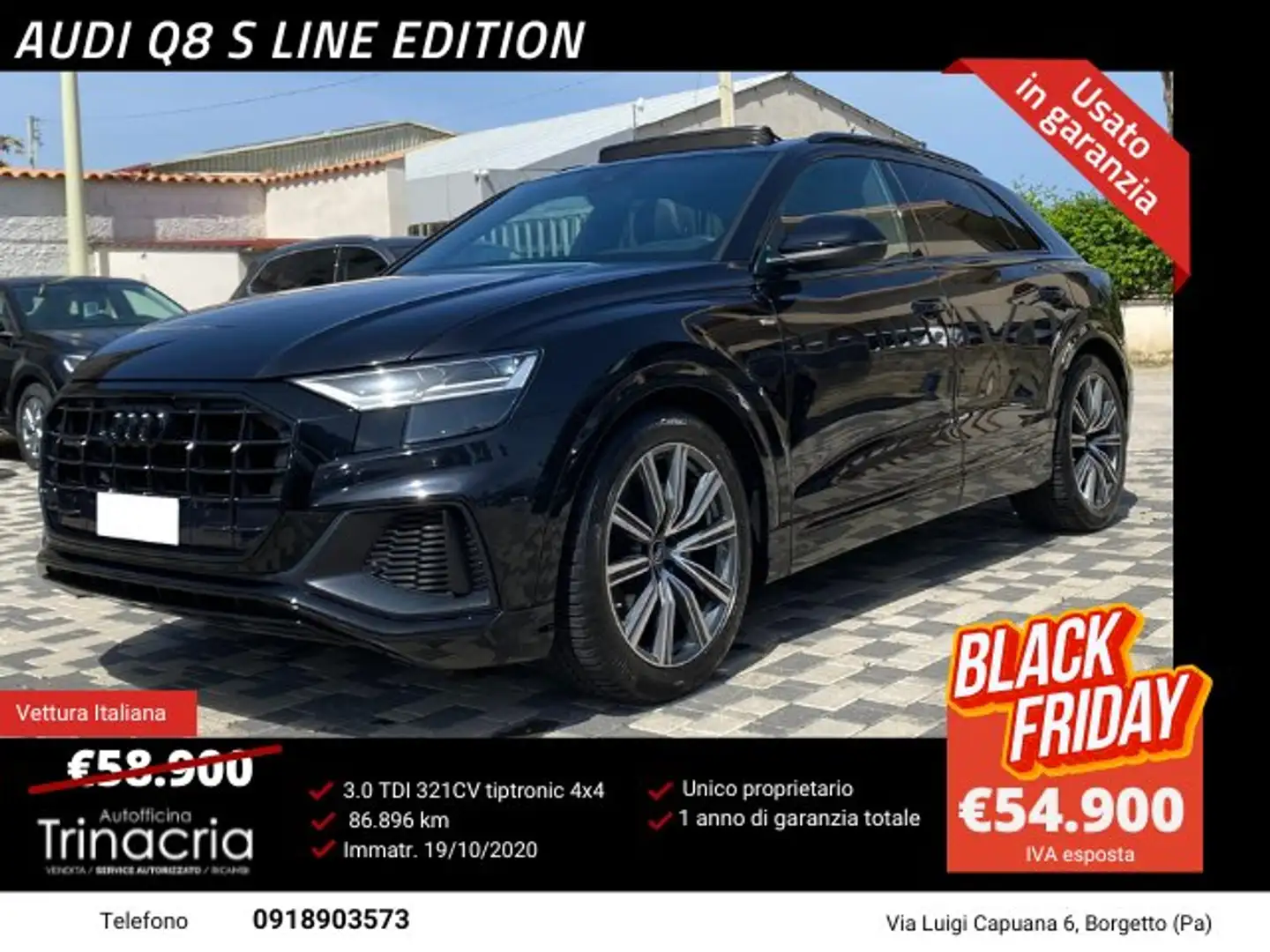 Audi Q8 S Line edition 3.0 TDI 231CV tiptronic mhev 4x4 45 Schwarz - 1
