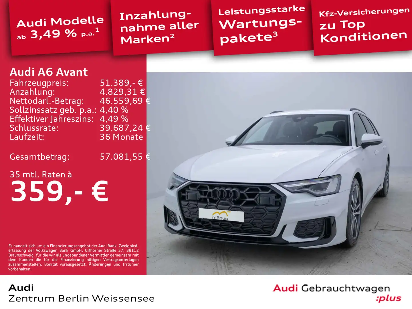 Audi A6 45 TFSI S-TRO*S-LINE*MATRIX*HUD*360*ACC Weiß - 1