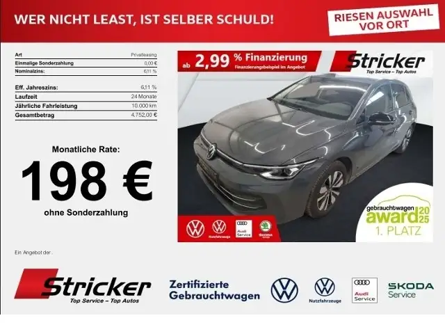Volkswagen Golf Goal 1.5eTSI DSG 198, ohne Anzahlung Navi AHK Kam