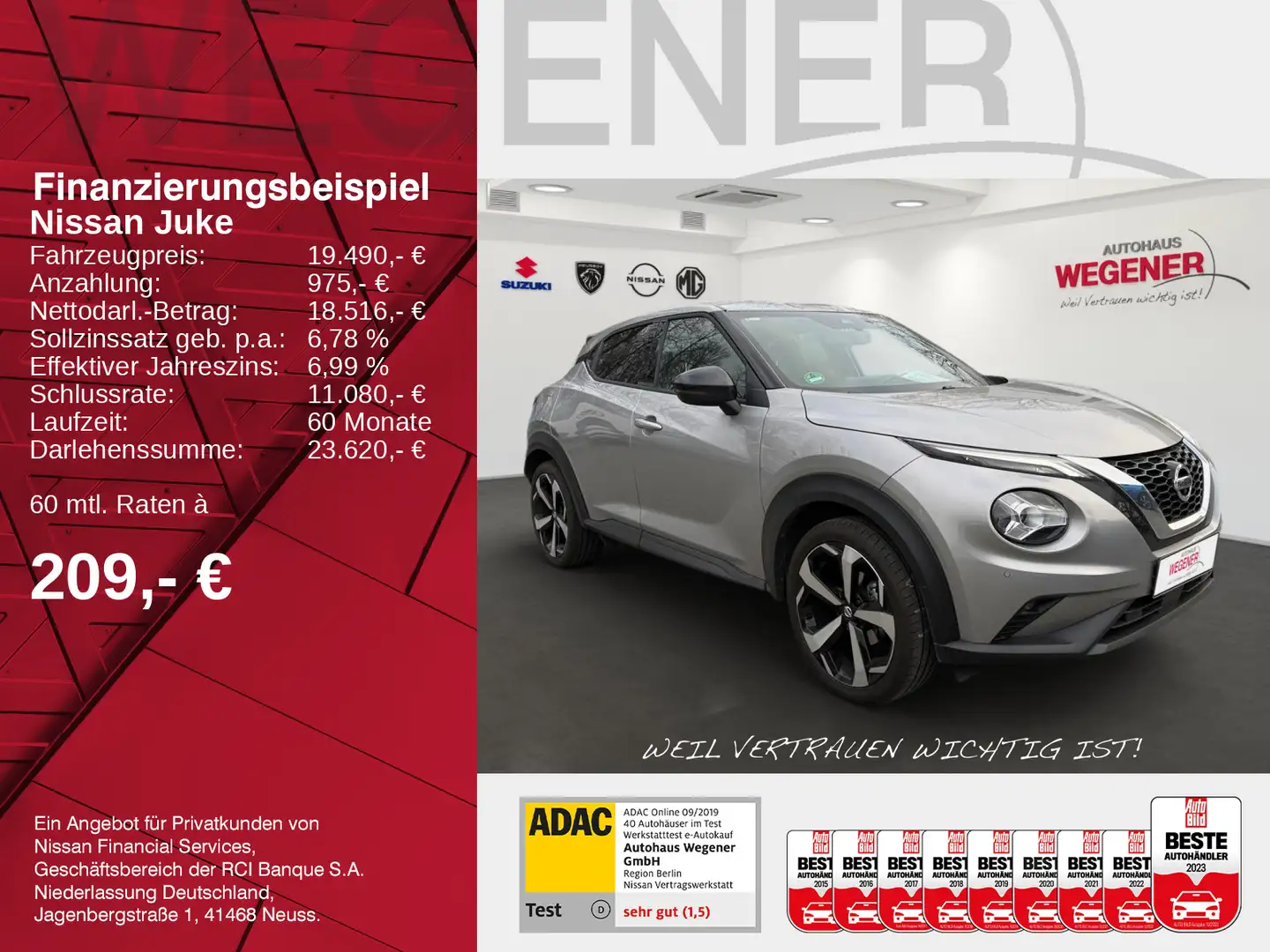 Nissan Juke JUKE AT TEKNA - BOSE - LED - PROPILOT - SHZ - NA Silber - 2