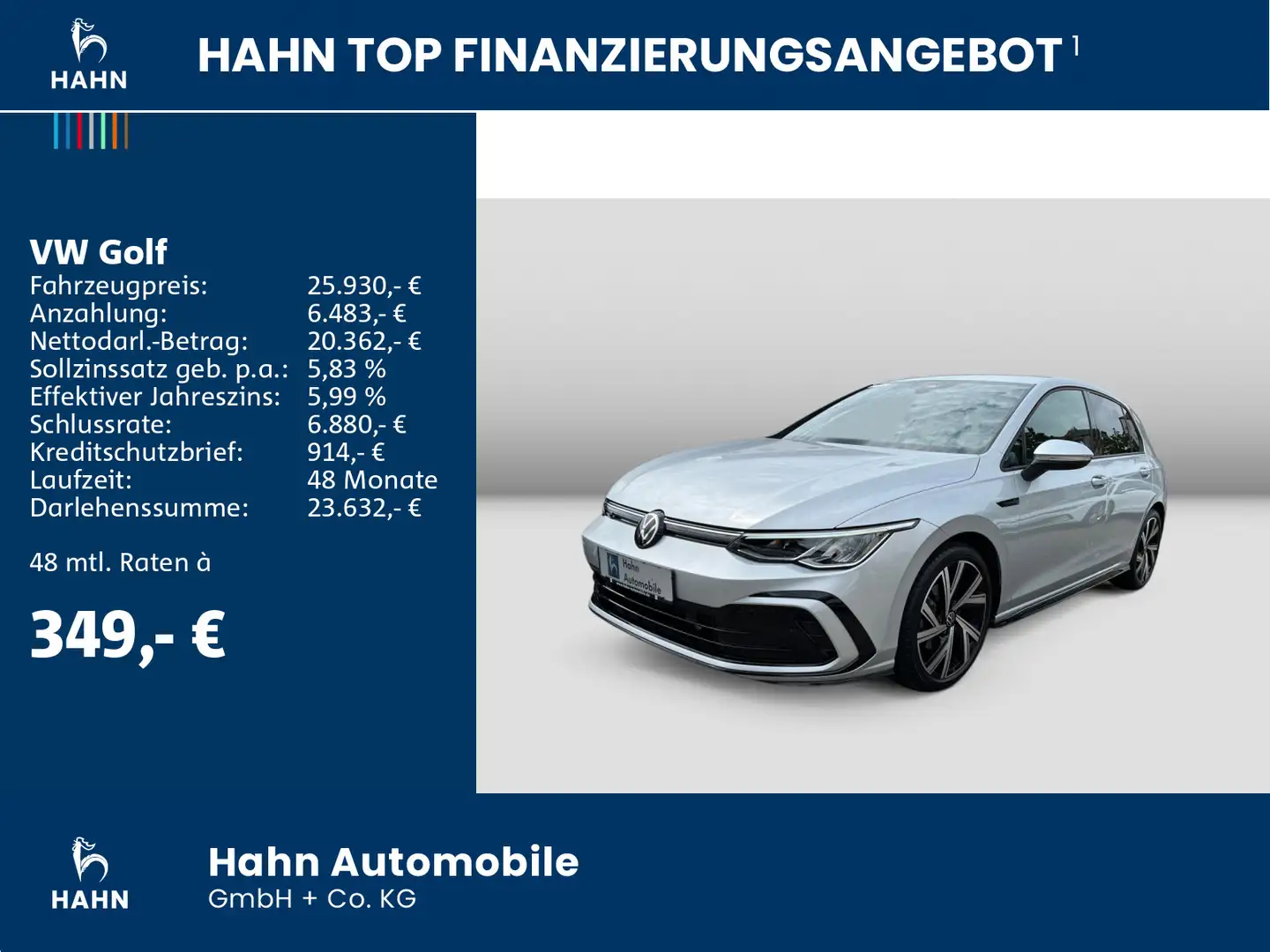 Volkswagen Golf VIII 1.5TSI R-Line Navi ACC LED Sitzh AppCo Silber - 2