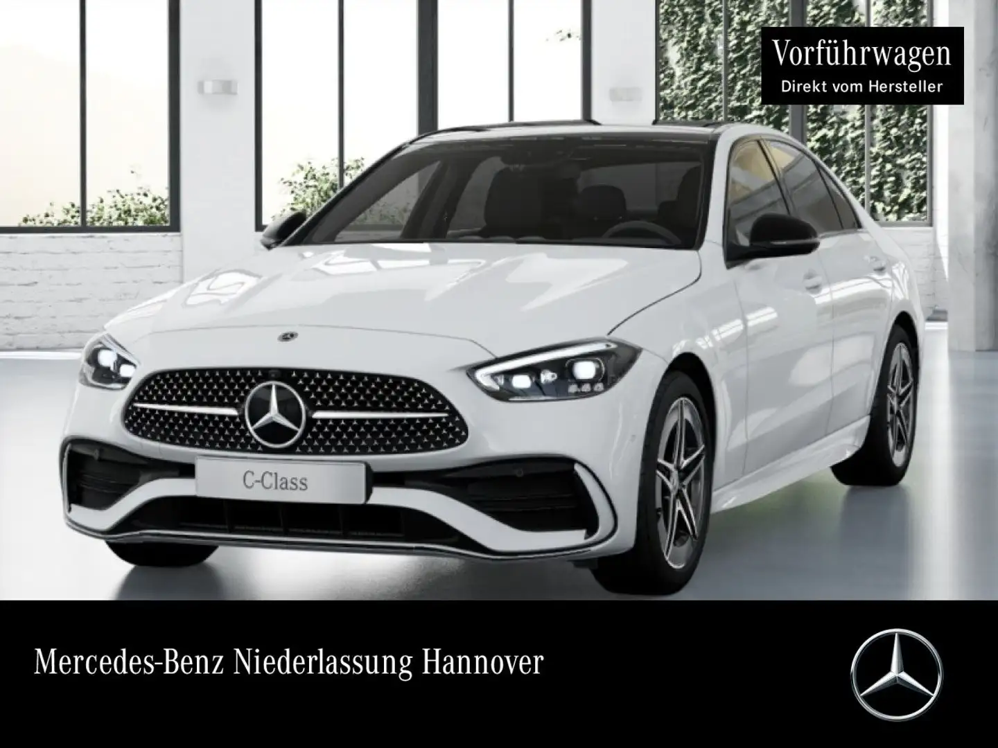 Mercedes-Benz C 180 AMG+NIGHT+PANO+360+AHK+TOTW+KEYLESS+9G Weiß - 1