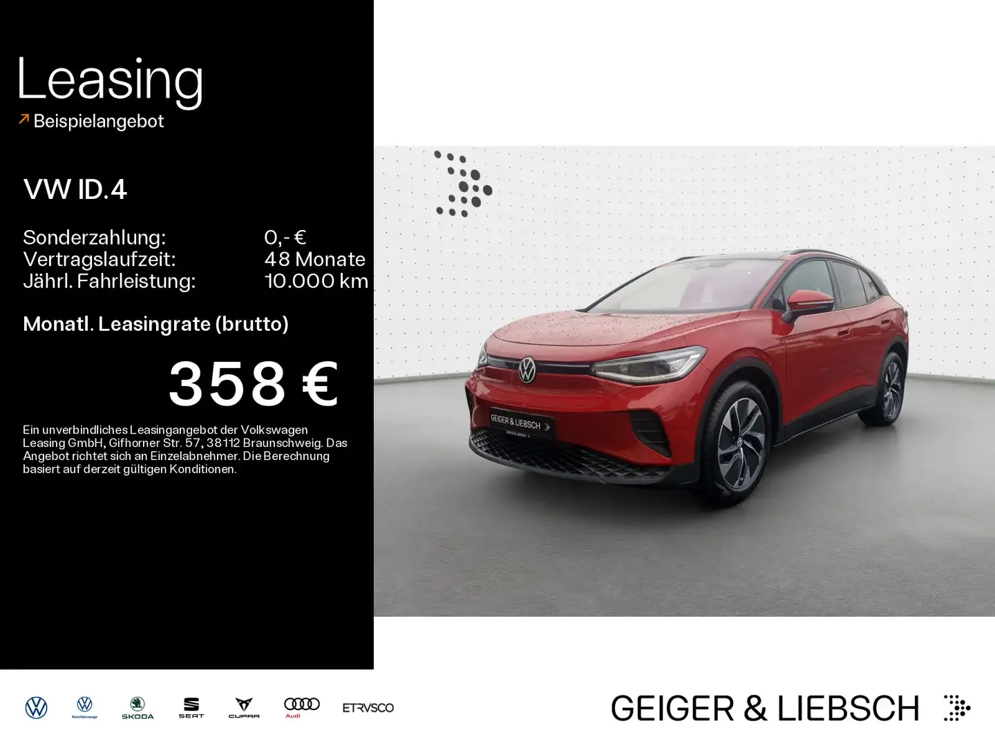 Volkswagen ID.4 Pro*WÄRMEPUMPE*IQ.LIGHT*AHK*PANO*KAMERA*PDC Roşu - 1