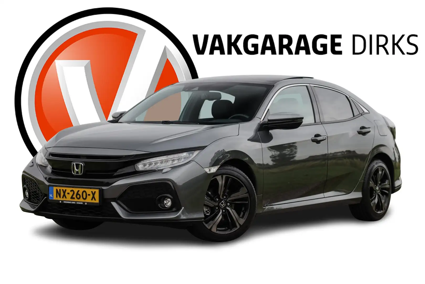 Honda Civic 1.0 i-VTEC Premium Aut. ✅ Pano ✅ Leder ✅ ACC Gris - 1
