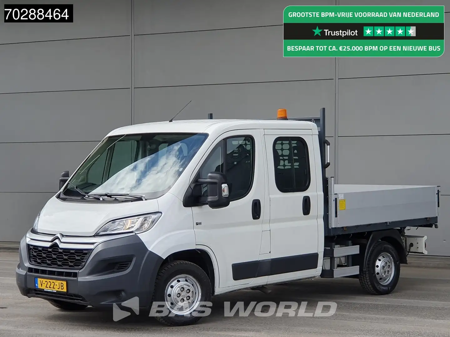 Citroen Jumper 130PK Kipper Dubbel Cabine Trekhaak Euro6 Tipper B White - 2