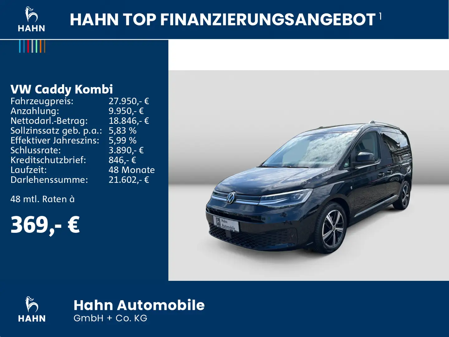Volkswagen Caddy 2.0TDI Style DSG LED ACC CAM AHK PDC Schwarz - 2