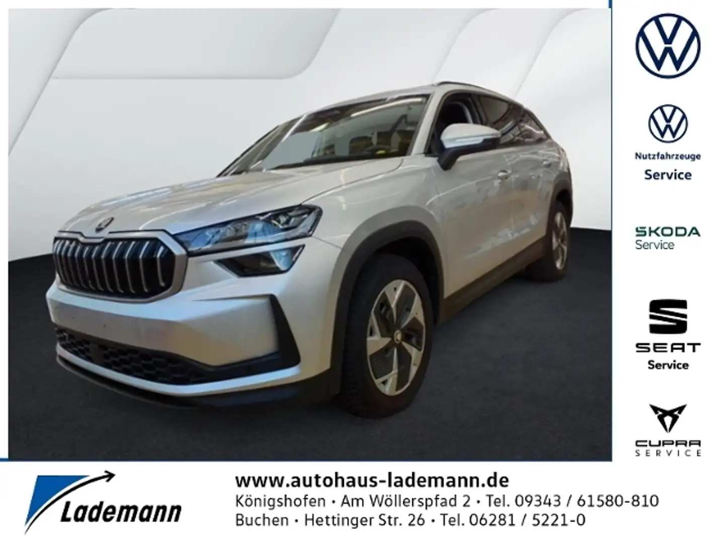Skoda Kodiaq 2.0 TDI 4x4 Selection LED+NAVI+AHK+RFK+AC Silber - 1