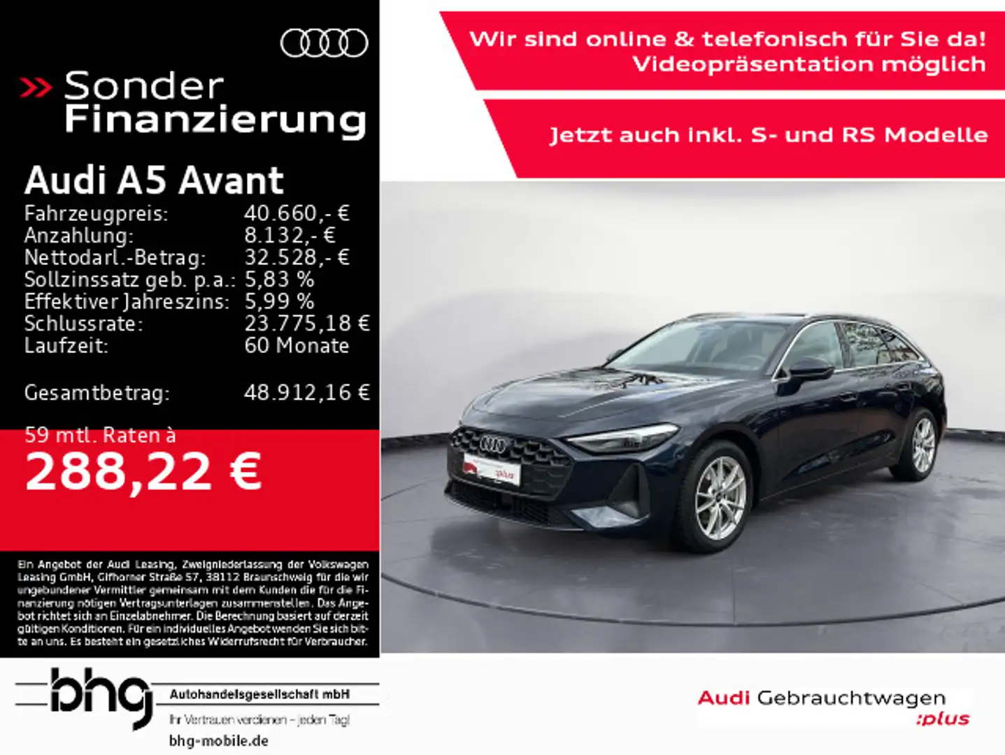Audi A5 TFSI S-tronic Business Sportsitze ACC Blau - 1