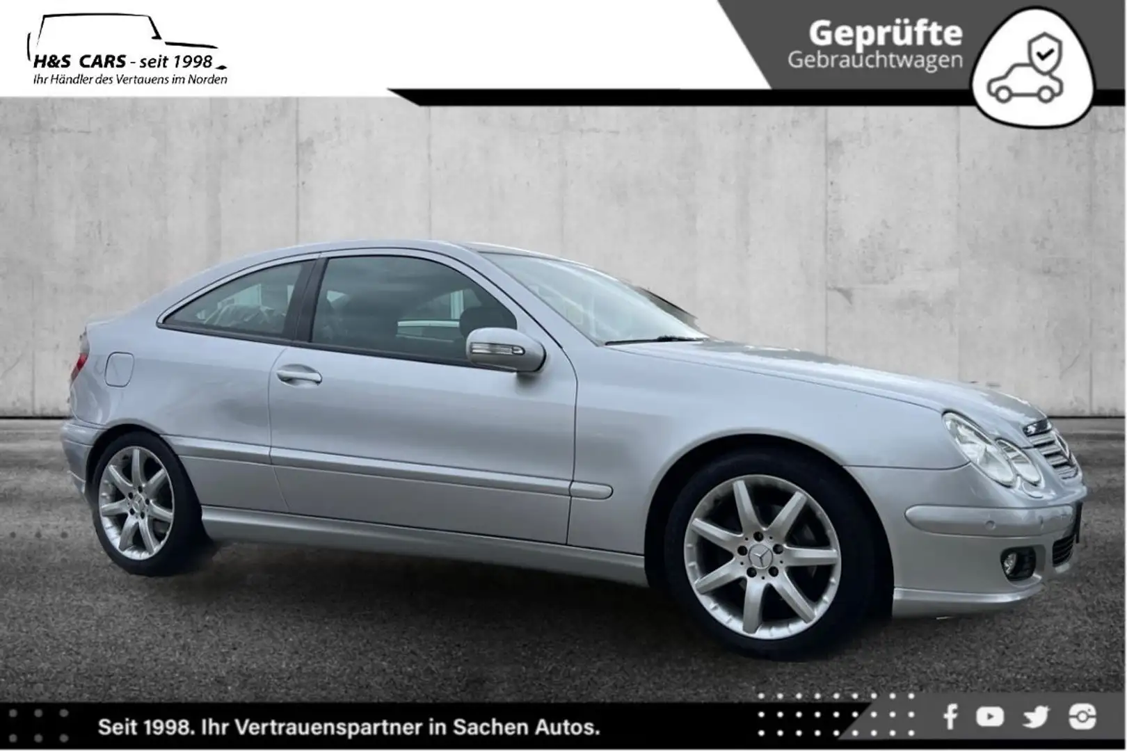 Mercedes-Benz C 200 K 1.HAND SPORT-PAKET BI-XEN NAVI PANO TÜV Argent - 1