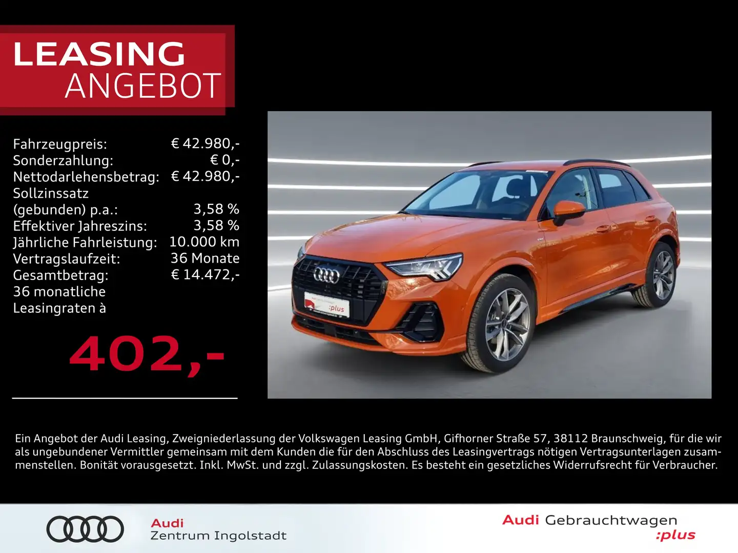 Audi Q3 35 TFSI S line NAVI+ MATRIX AHK 19" ACC Orange - 1