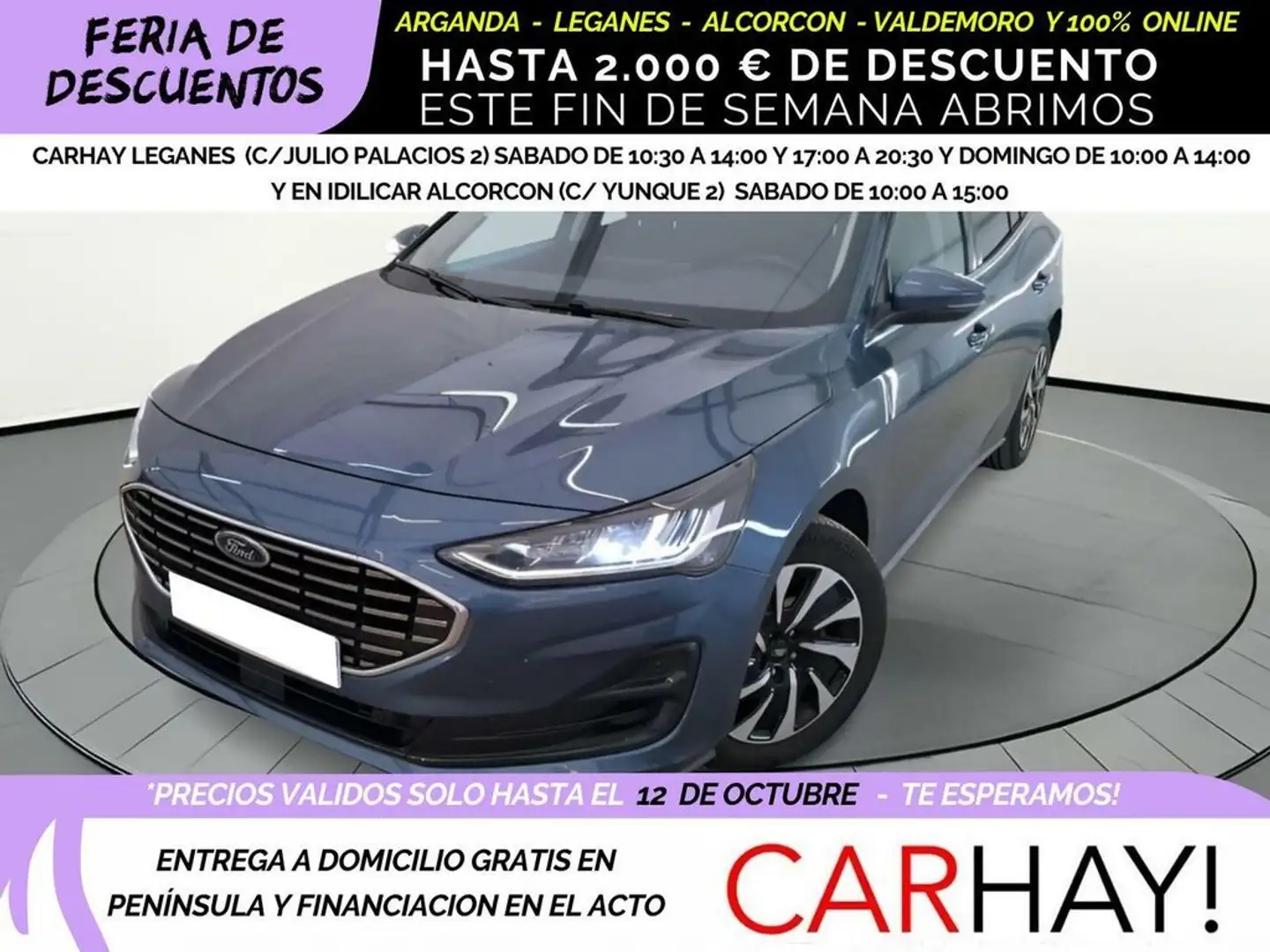 Ford Focus BREAK 1.0 FLEXI MHEV 125 TITANI X BUSIN Bleu - 1