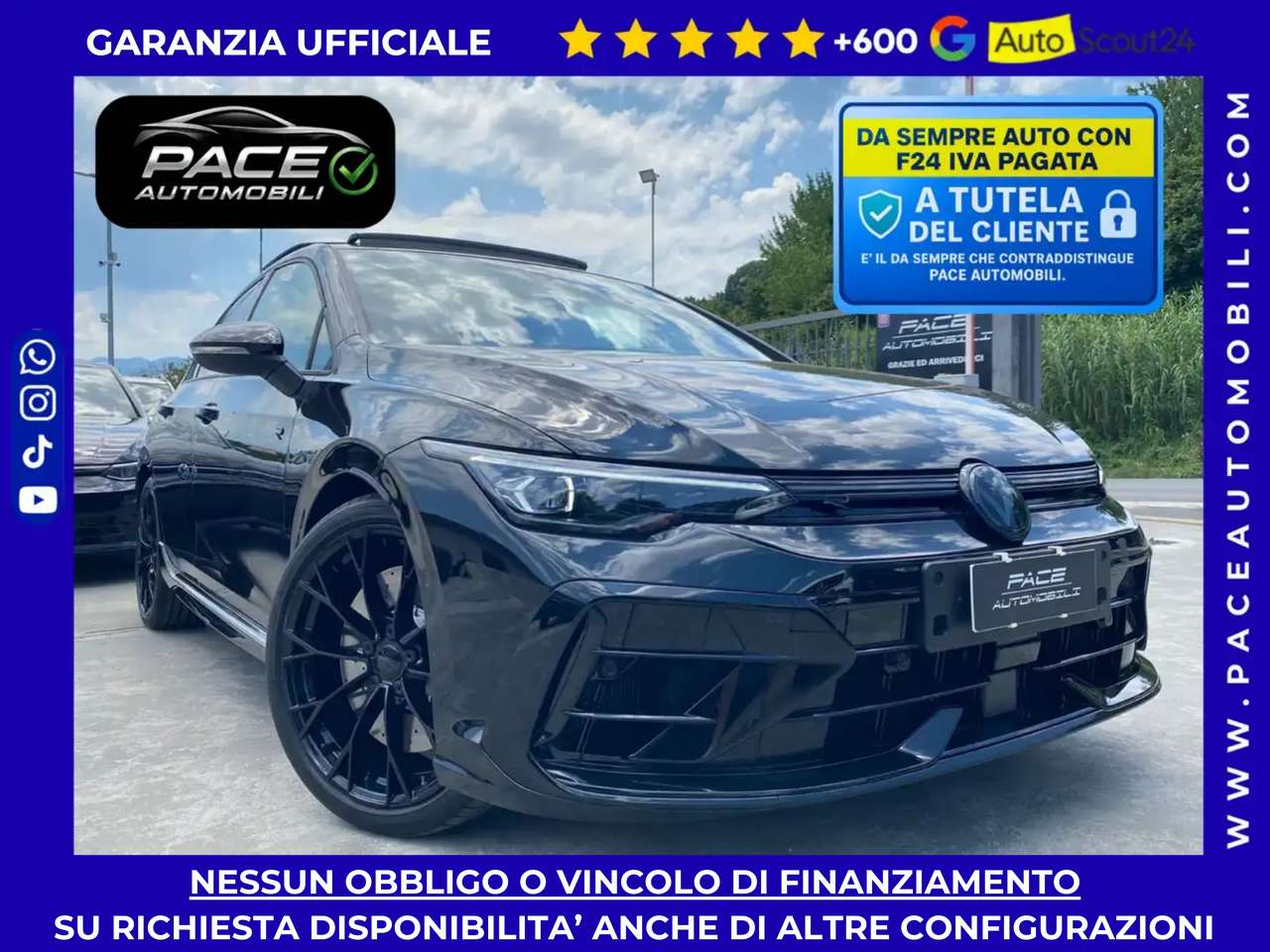 Volkswagen Golf R VIII 8.5 TETTO PERFORMANCE AKRAPOVIC ACC BLACK DCC