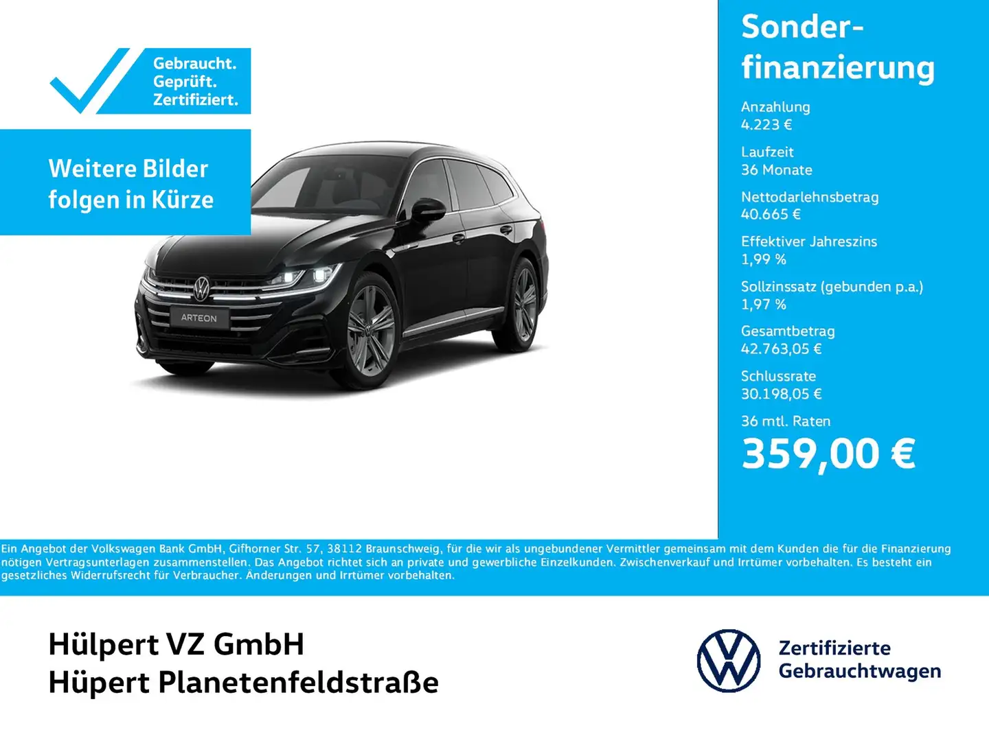 Volkswagen Arteon Shooting Brake 2.0 R-LINE 4X4 STANDHZ AHK Černá - 1