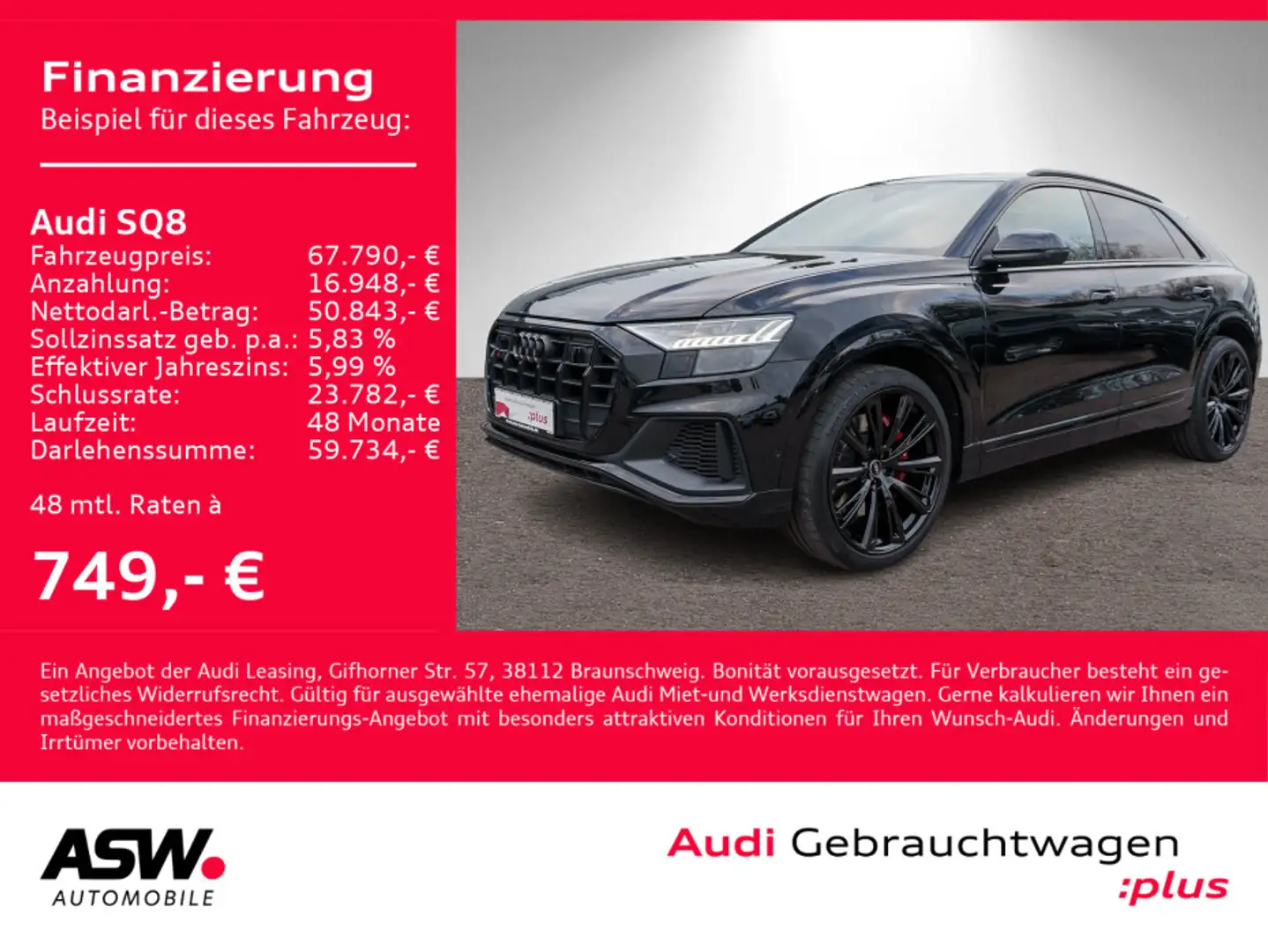Audi SQ8 quattro 4.0 TFSI tiptron Navi Matrix RFK B&O Schwarz - 1