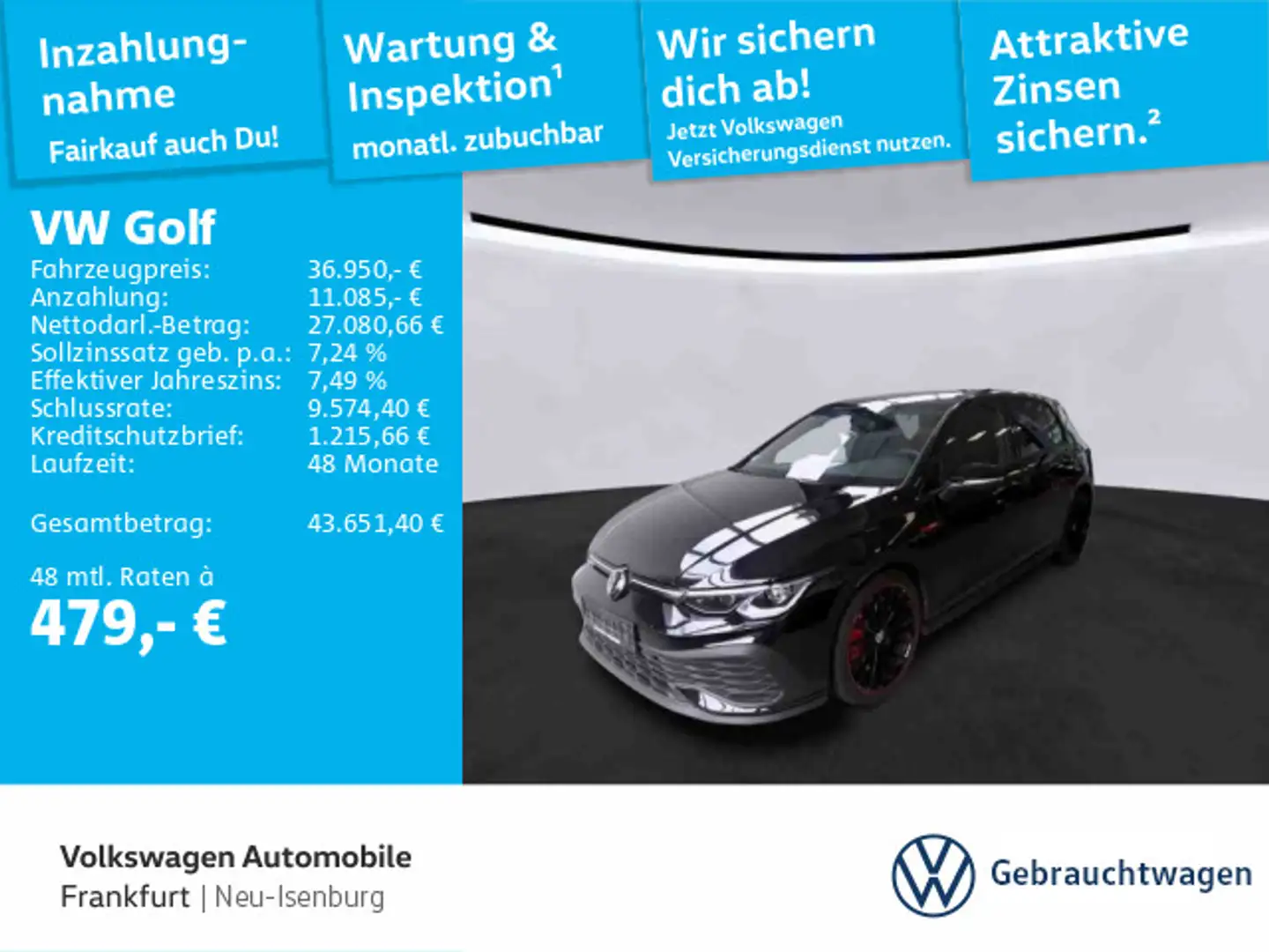 Volkswagen Golf GTI Golf VIII 2.0 TSI GTI Clubsport BLACKSTYLE AKRA Schwarz - 1