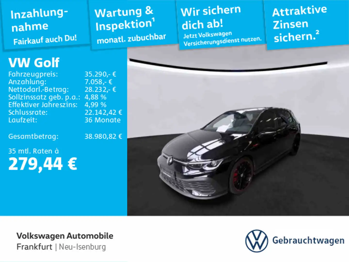 Volkswagen Golf GTI Golf VIII 2.0 TSI GTI Clubsport BLACKSTYLE AKRA Schwarz - 1