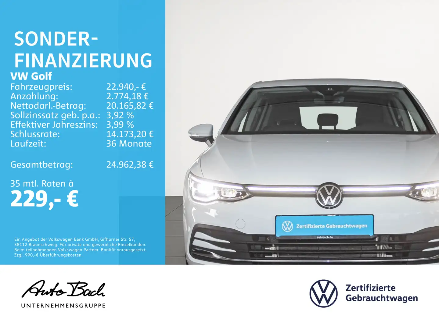 Volkswagen Golf VIII 1.4 TSI DSG eHybrid Style, Navi, App-C Weiß - 2
