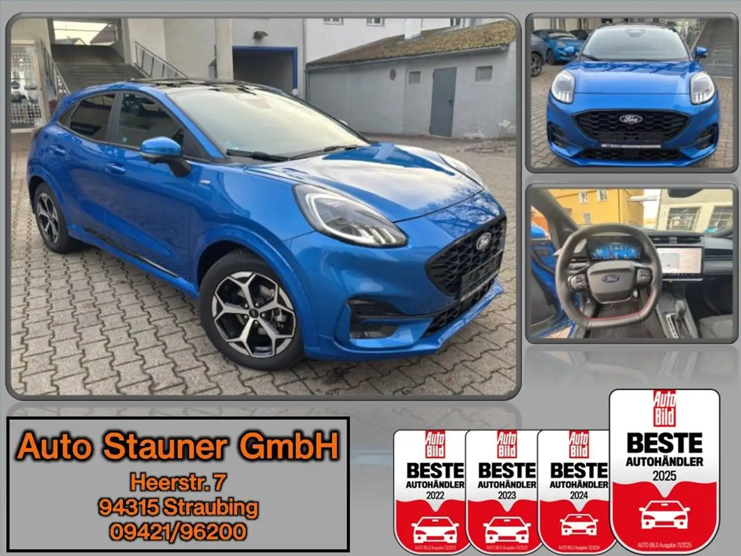 Ford Puma 1.0 EcoBoost MEHV ST-Line/PANO/AHK/ACC/SHZ/ Blau - 1