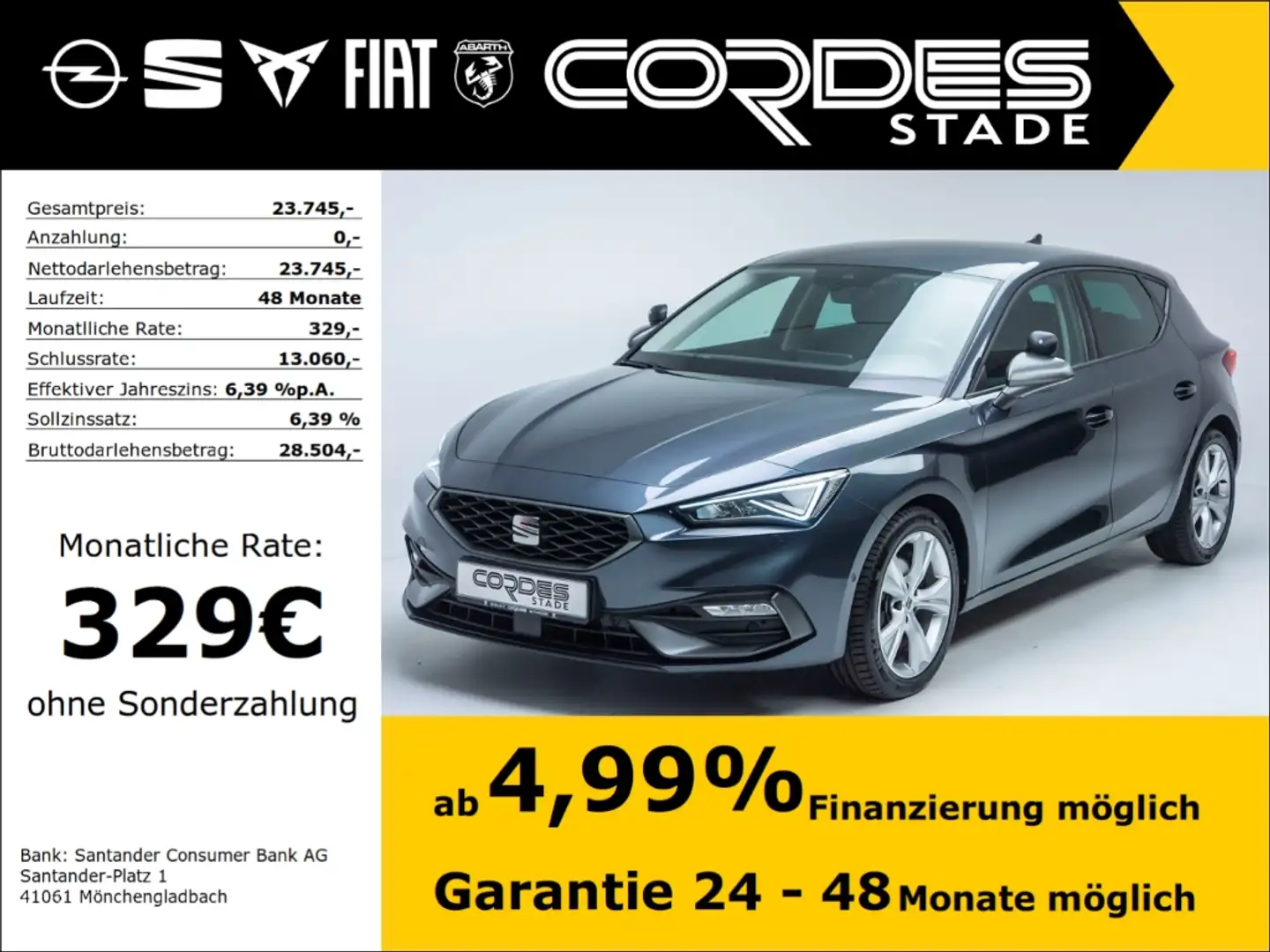 SEAT Leon FR 2.0 TDI Fahrschulwagen (123) Gris - 1