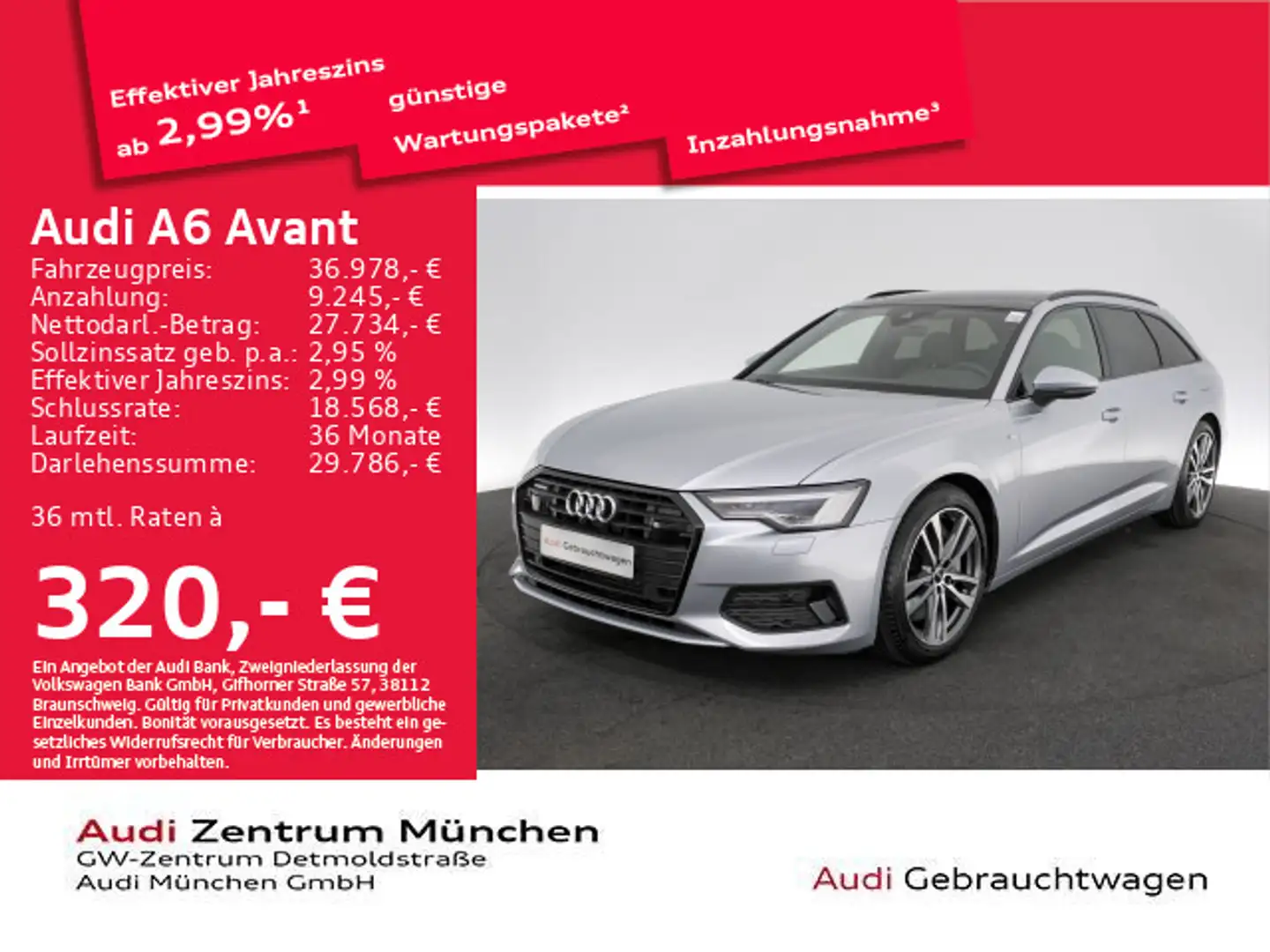 Audi A6 50 TFSI e qu. S tronic S line Pano/AHK/ Silber - 1