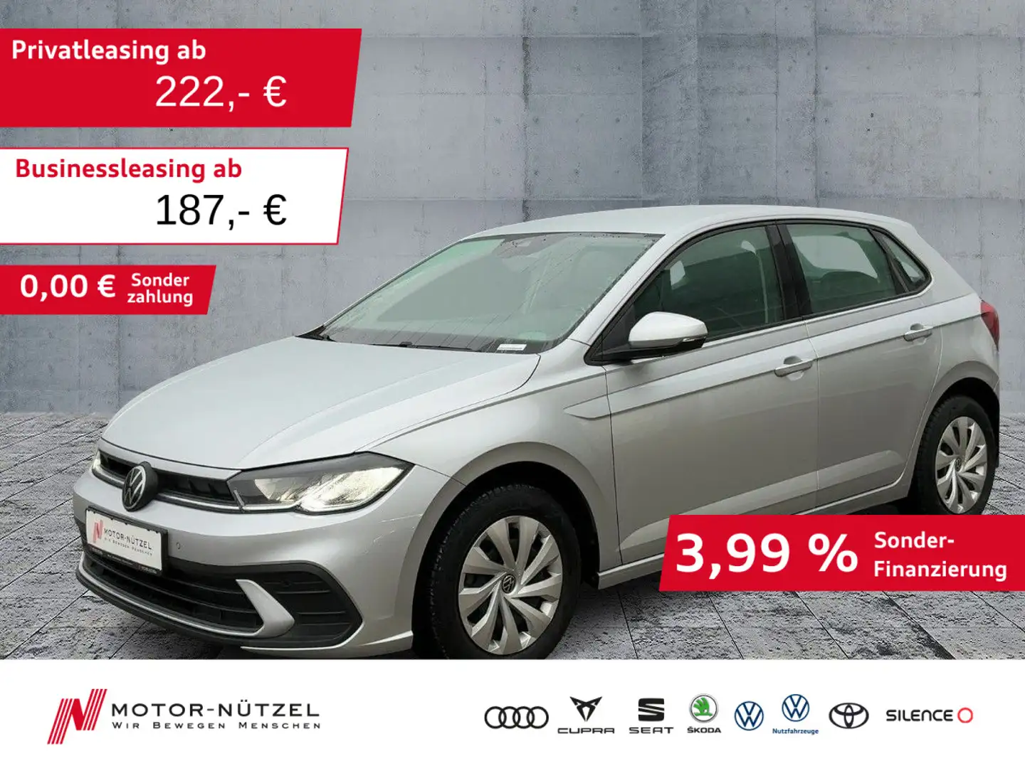 Volkswagen Polo 1.0 LIFE LED+NAVI+APP+BT+DAB+GRA+SHZ+PDC+VC Silber - 1