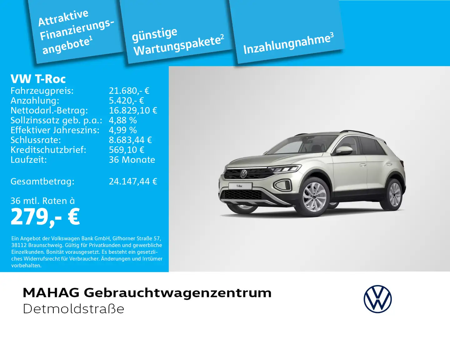 Volkswagen T-Roc T-ROC 1.5 TSI LIFE AppConnect LED Kamera 6-Gang Grau - 1