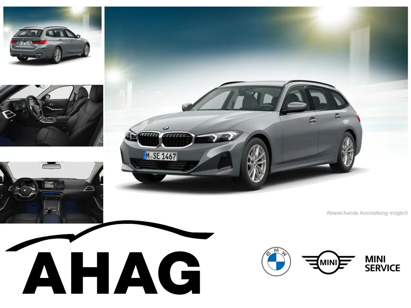 BMW 318 d Touring Auto Klimaaut. AHK Komfortzugang Grau - 1