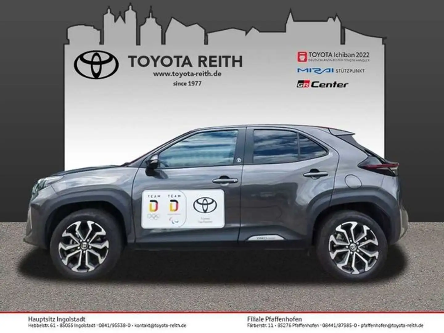 Toyota Yaris Cross Hybrid 1.5 VVT-i Team Deutschland To Navi LED ACC Gris - 1