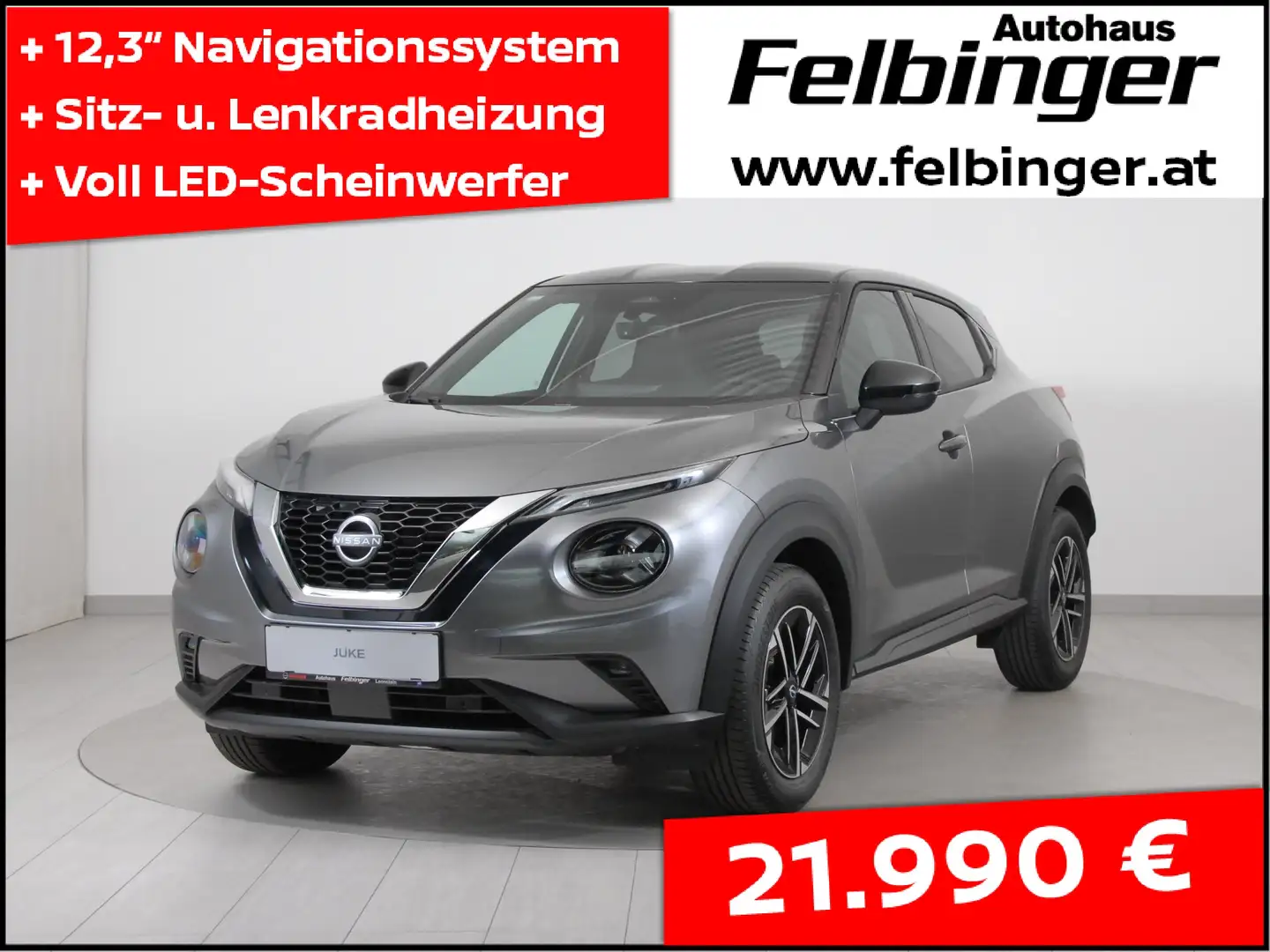Nissan Juke N-Connecta 1.0 DIG-T *Mit Leasing um € 20.990* Grau - 1