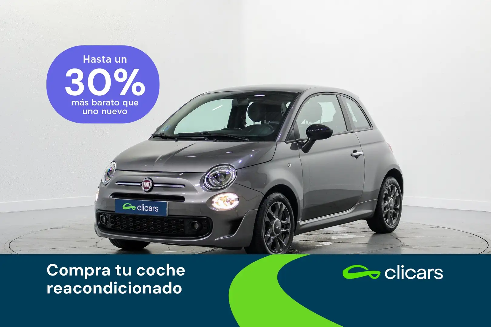 Fiat 500 1.0 Hybrid Connect 52kW Gris - 1