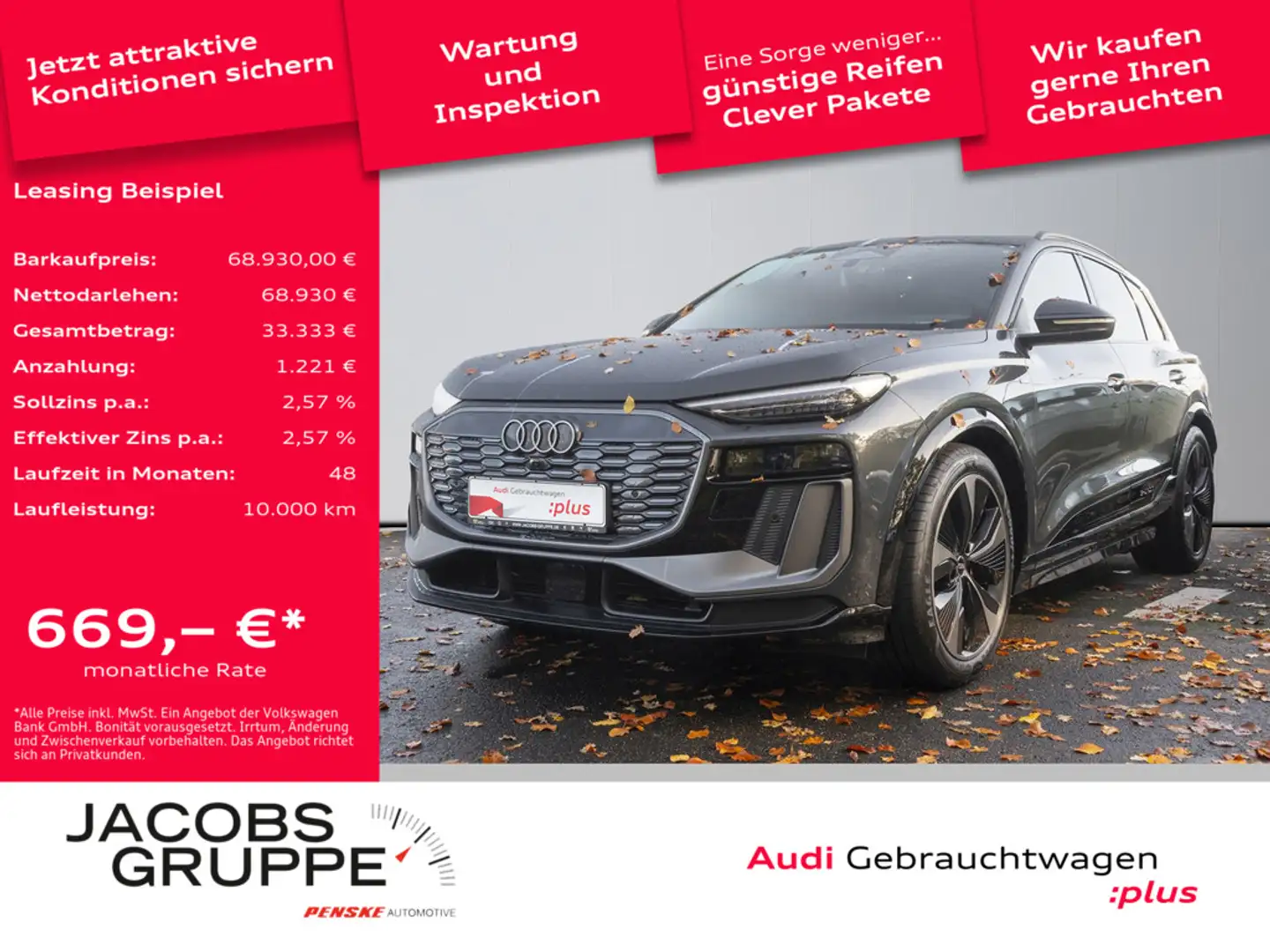 Audi Q6 e-tron 185kW S line Pano, Beifahrerdisplay Grau - 1
