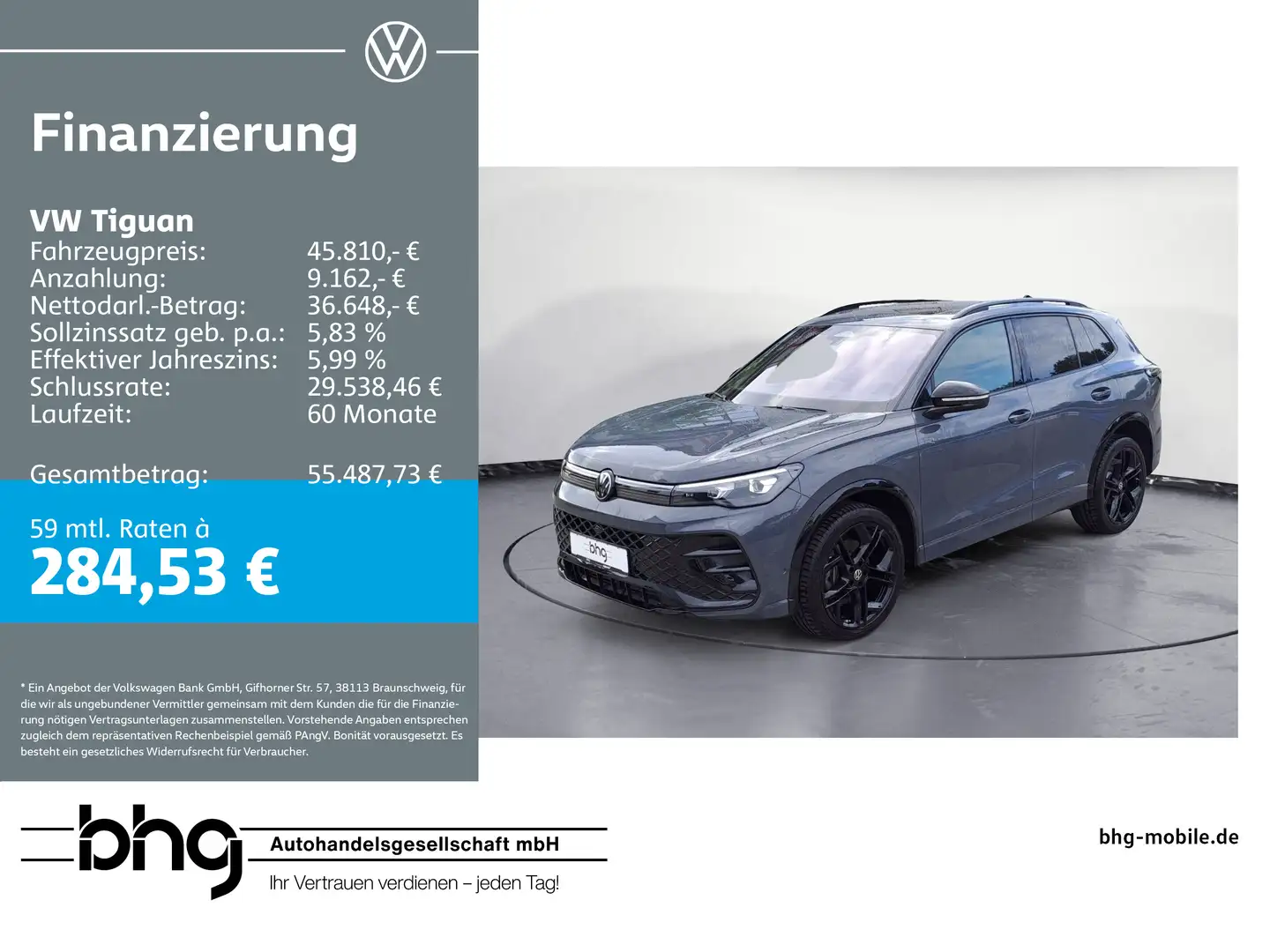 Volkswagen Tiguan R-Line 2.0 TDI DSG 4Motion *AHK*PANO*NAVI Grau - 1