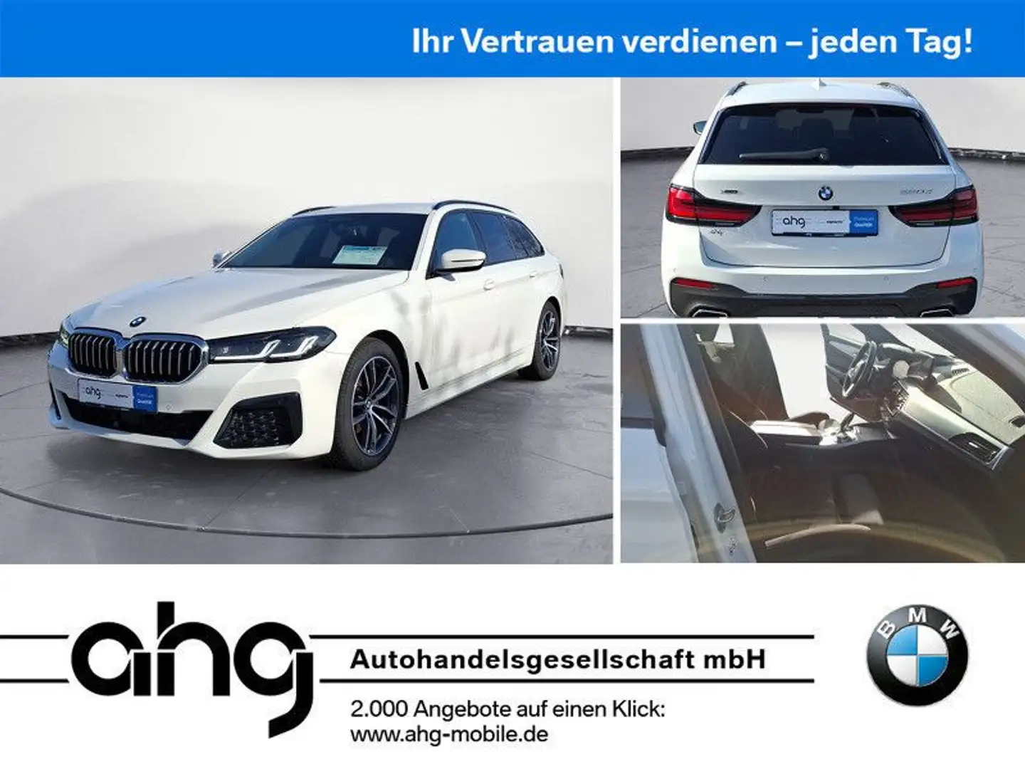BMW 520 d xDrive Touring M Sportpaket Head Up AHK Weiß - 1