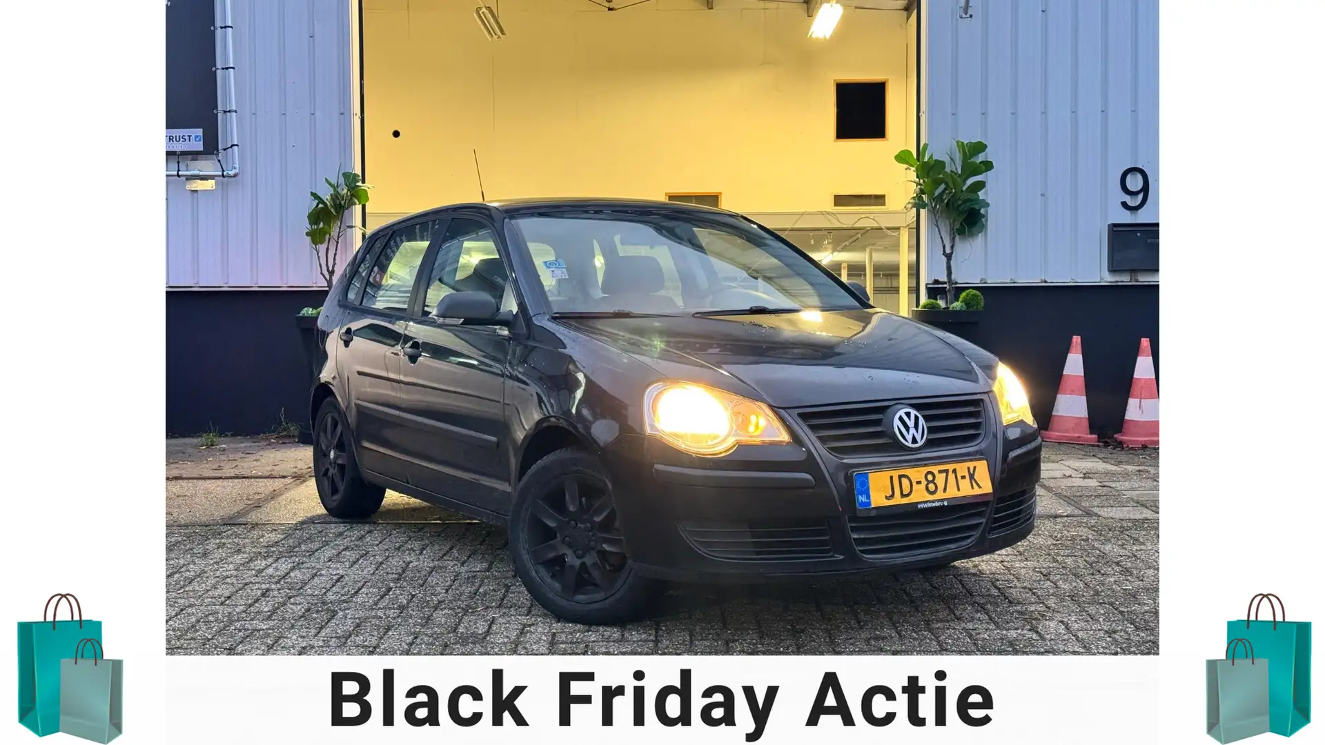 Volkswagen Polo 1.4|AIRCO|ELEKTRISCHE RAMEN|APK|5DRS| Zwart - 1