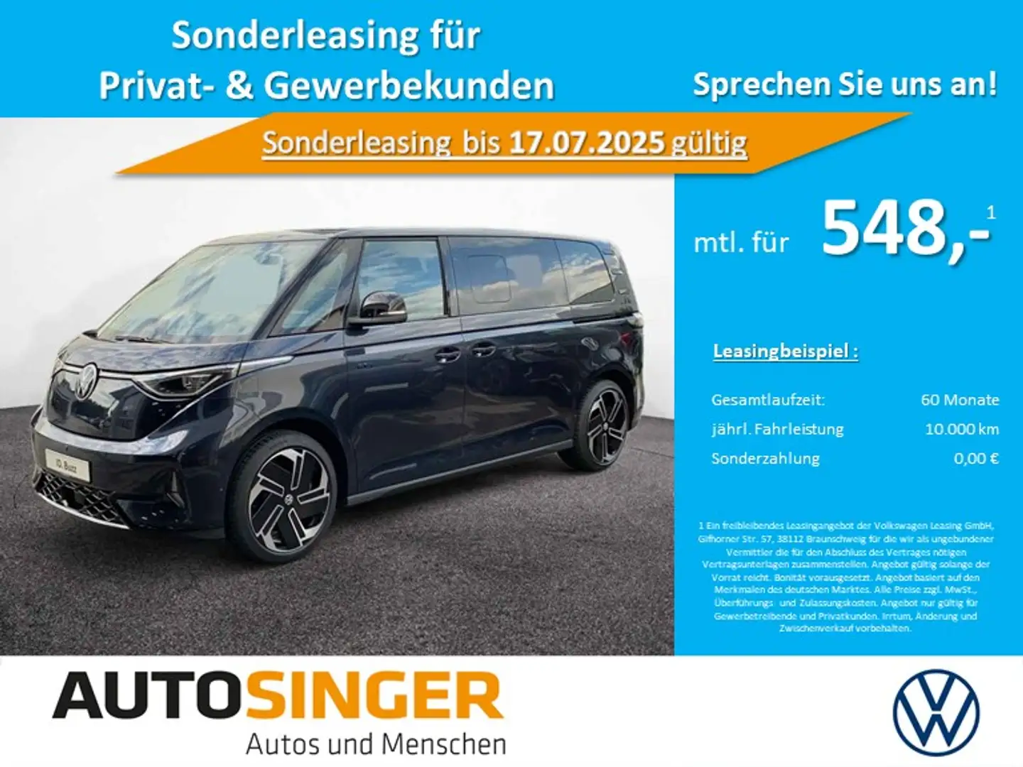 Volkswagen ID. Buzz GTX LANG LR 7-S*ELEK.TÜR*WÄRME*360*H-UP Albastru - 2